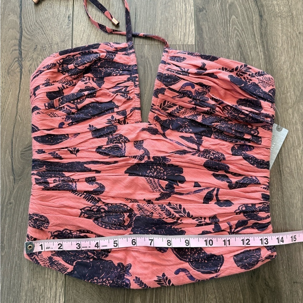 NWT Anthropologie Pink Floral Halter Top Size 4 Petite - Picture 15 of 15